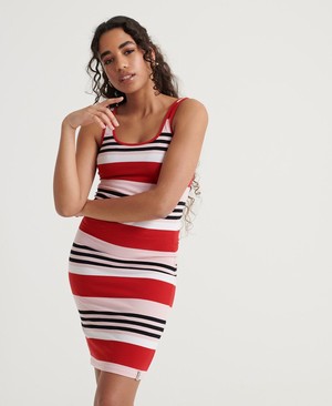 Superdry Miami Bodycon Női Ruhák Rózsaszín/Csíkok | AGEFP5974